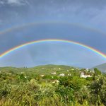 Zwiegespräch am Rand des Himmels Regenbogen Greece